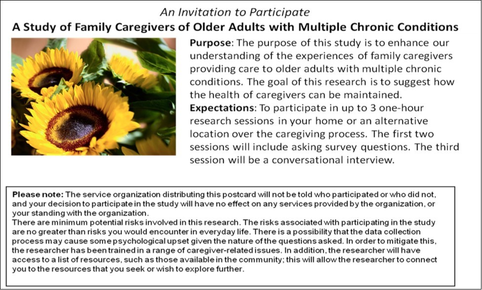  A study of family Caregivers of older Adults with multiple chronic conditions 